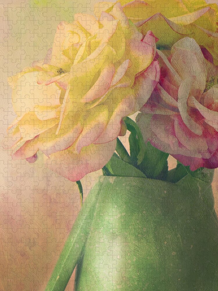Floral Jigsaw Puzzle featuring the photograph Antique Roses by Theresa Tahara