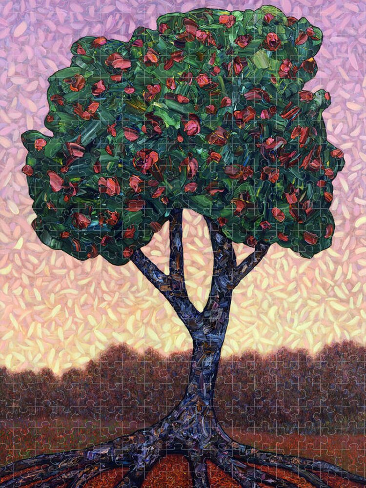 Apple Tree Jigsaw Puzzle featuring the painting Apple Tree by James W Johnson