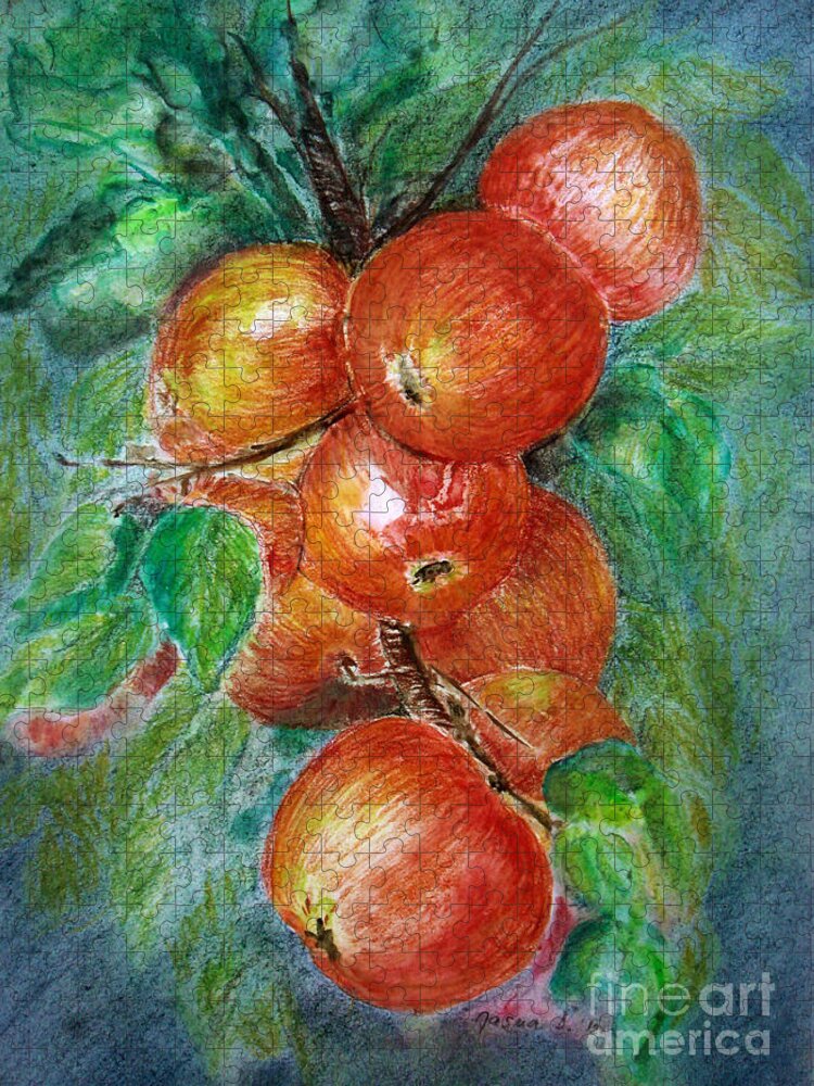Fruits Jigsaw Puzzle featuring the painting Apples by Jasna Dragun