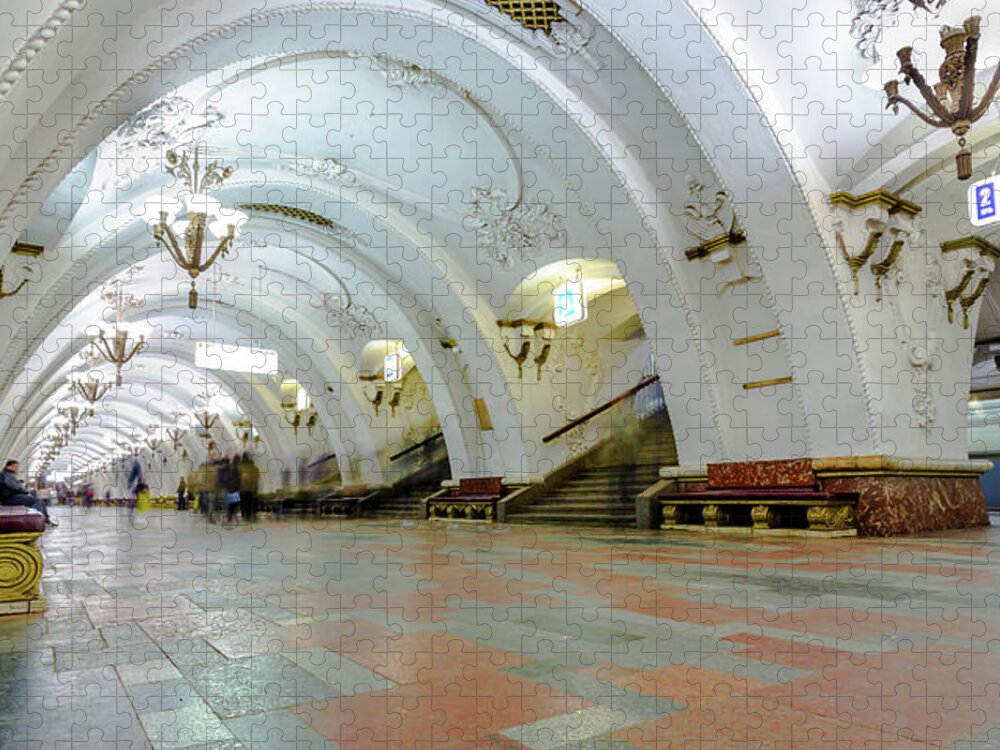 Arch Jigsaw Puzzle featuring the photograph Arbatskaya Metro by Mordolff