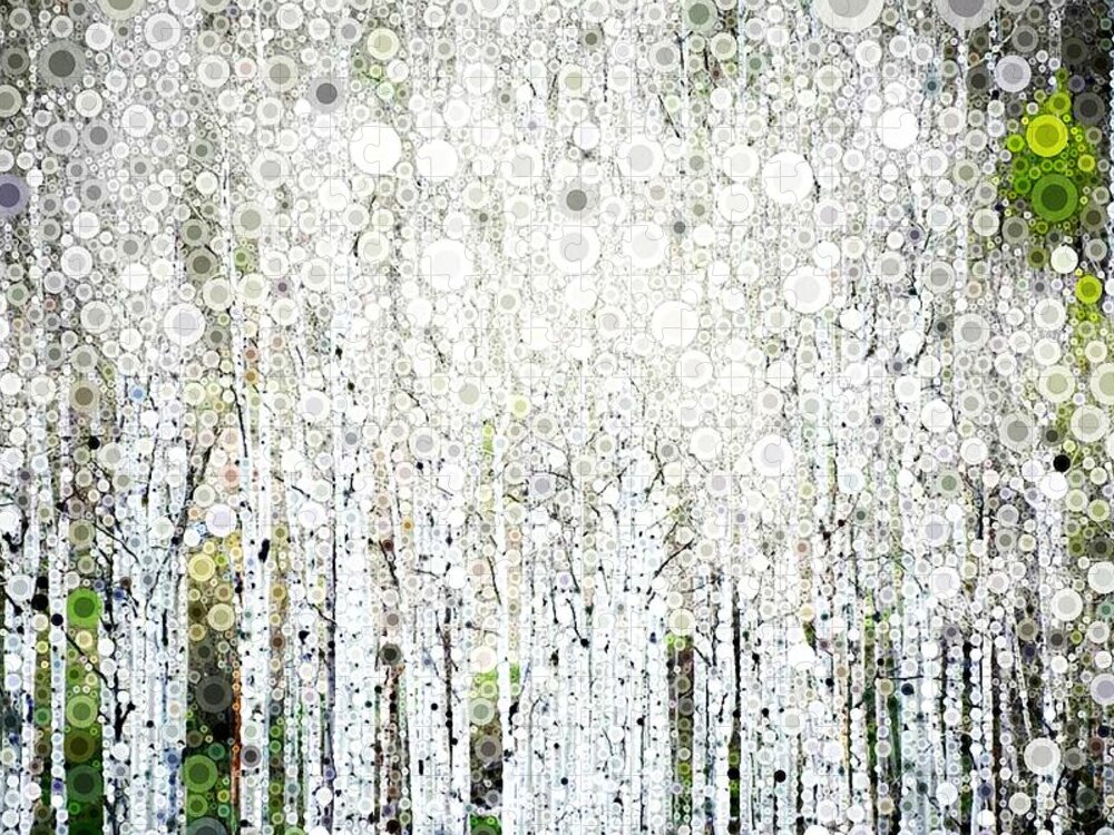 Aspen Jigsaw Puzzle featuring the digital art Aspens in the Spring by Linda Bailey