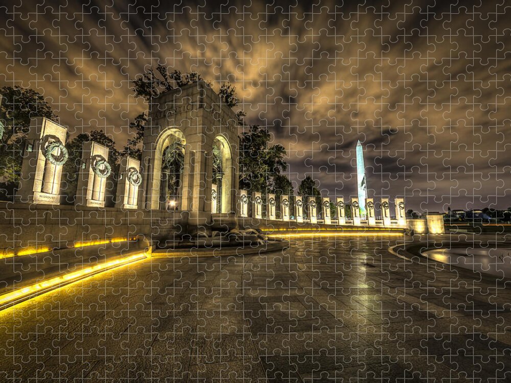 Wwii Jigsaw Puzzle featuring the photograph Atlantic Side of the World War II Memorial by David Morefield