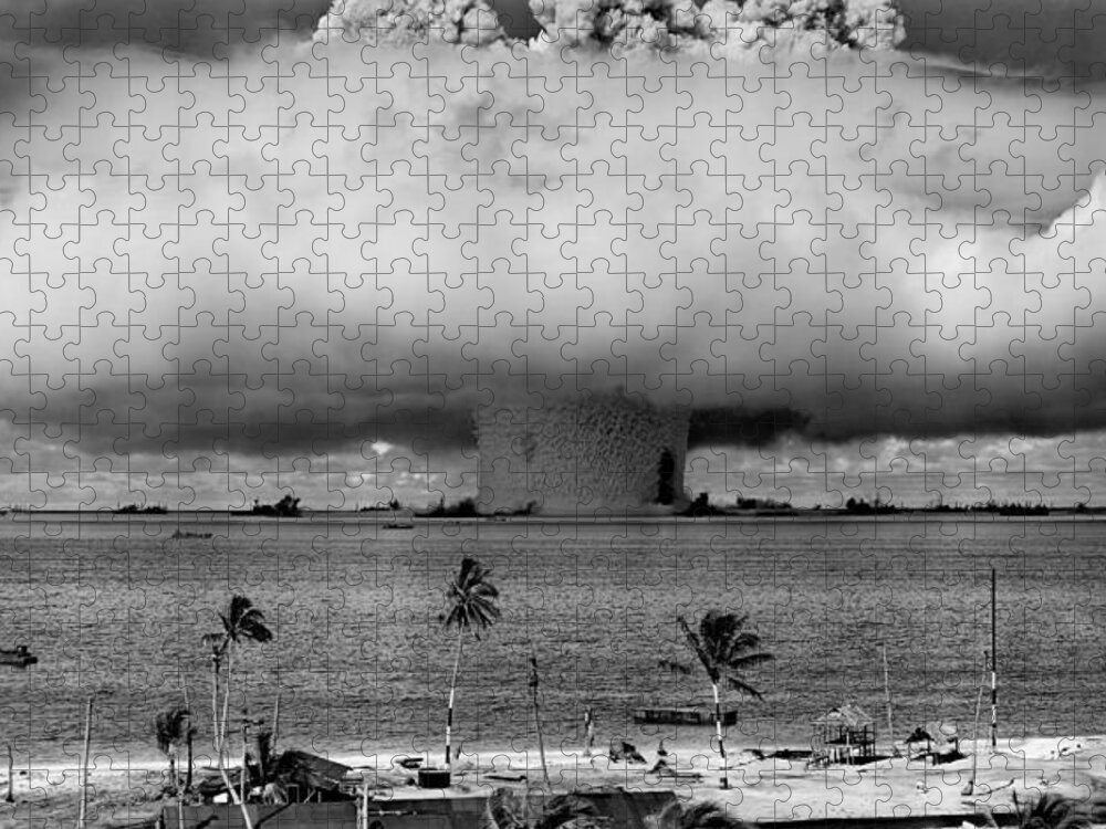Atomic Jigsaw Puzzle featuring the photograph Atomic Bomb Test by Mountain Dreams