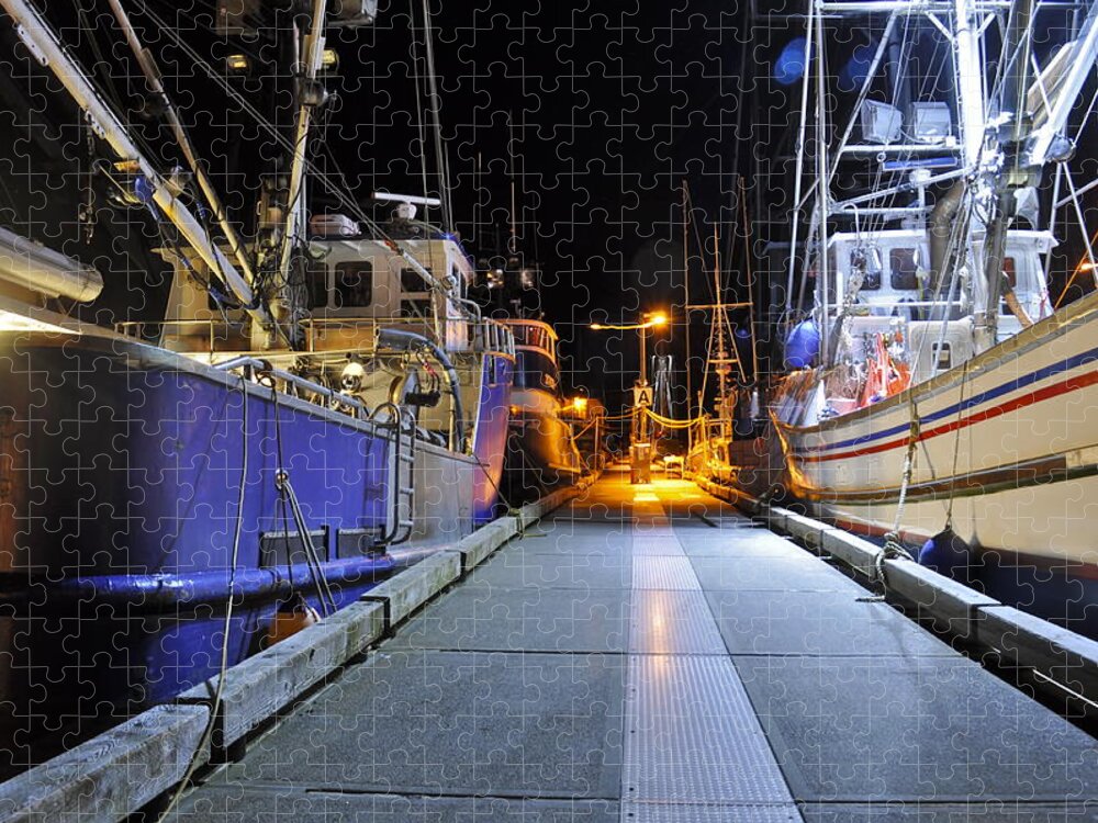 Dock Jigsaw Puzzle featuring the photograph Auke Bay by Night by Cathy Mahnke