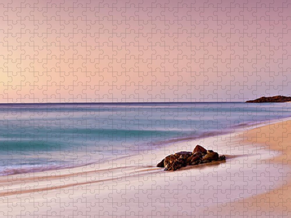 Tranquility Jigsaw Puzzle featuring the photograph Australian Beach Susnet by Neal Pritchard Photography