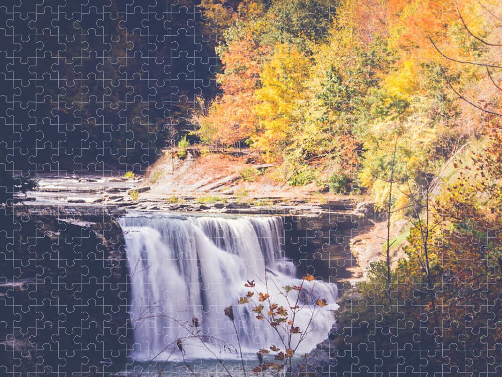 Letchworth State Park Jigsaw Puzzle featuring the photograph Autumn at Letchworth by Sara Frank