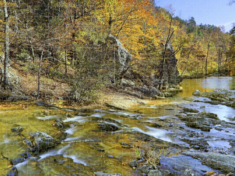 Autumn Jigsaw Puzzle featuring the photograph Autumn at Little Missouri Falls - Arkansas - Ouachita National Forest by Jason Politte