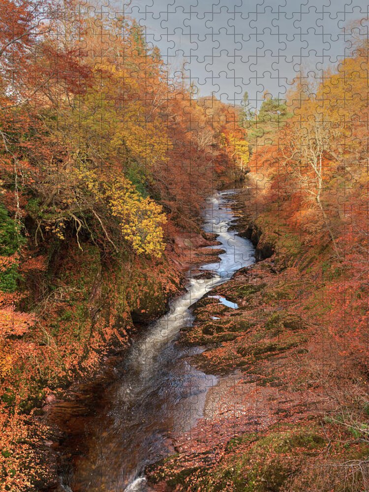 Tranquility Jigsaw Puzzle featuring the photograph Autumn At River North Esk by © Persley Photographics