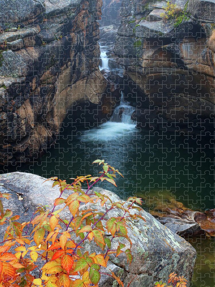 Autumn Colors Jigsaw Puzzle featuring the photograph Autumn at the Grotto by Jim Garrison