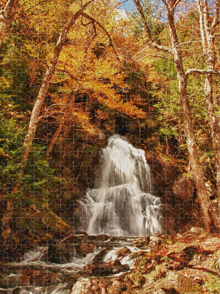 Granville Vermont Jigsaw Puzzle featuring the photograph Autumn colors over Moss Glen Falls by Jeff Folger