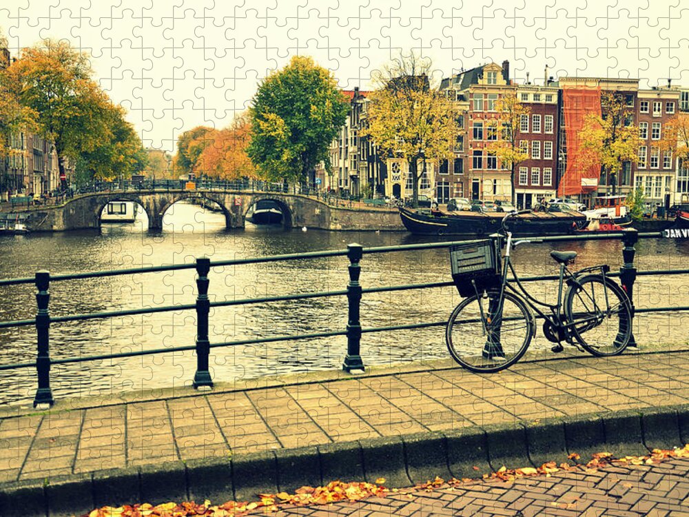 North Holland Jigsaw Puzzle featuring the photograph Autumn In Amsterdam, Netherlands by Photo By Ira Heuvelman-dobrolyubova