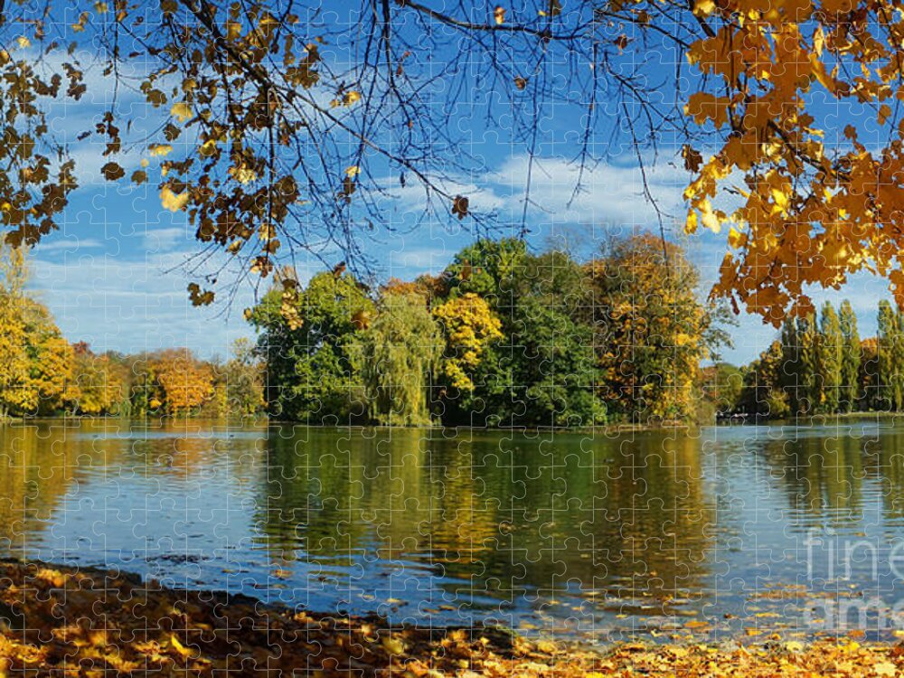 Landscape Jigsaw Puzzle featuring the photograph Autumn In The Park 2 by Rudi Prott