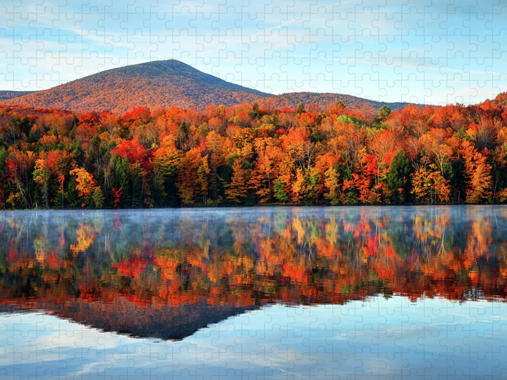 Scenics Jigsaw Puzzle featuring the photograph Autumn In Vermont by Denistangneyjr