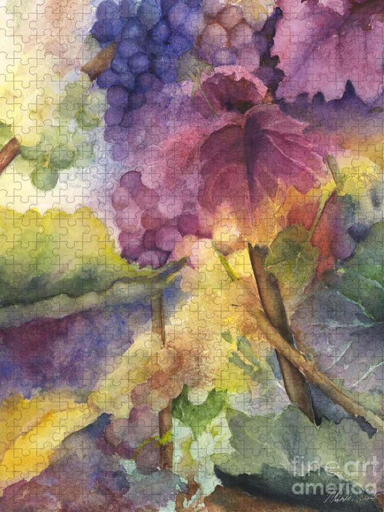 Grapes Jigsaw Puzzle featuring the painting Autumn Magic I by Maria Hunt