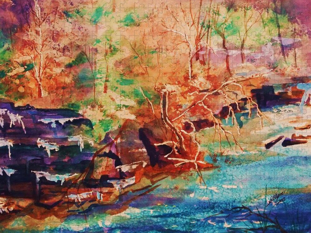 Autumn Jigsaw Puzzle featuring the painting Autumn Reverie by Ellen Levinson