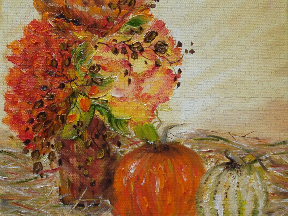 Autumn Jigsaw Puzzle featuring the painting Autumn Sunrise by Judith Rhue