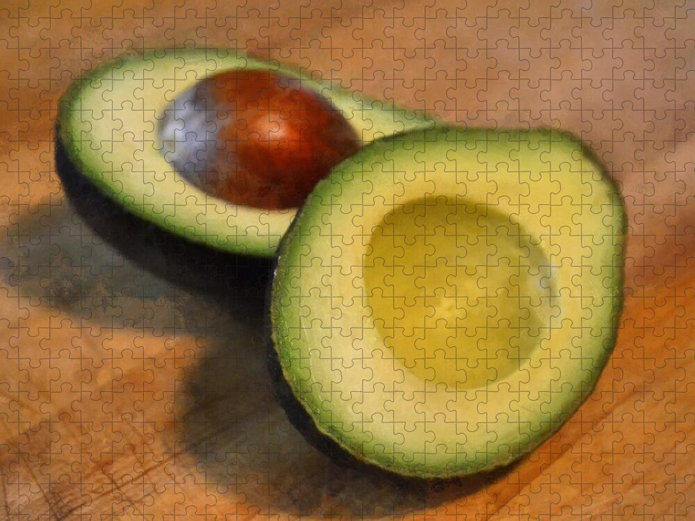 Kitchen Jigsaw Puzzle featuring the photograph Avocado by Michelle Calkins
