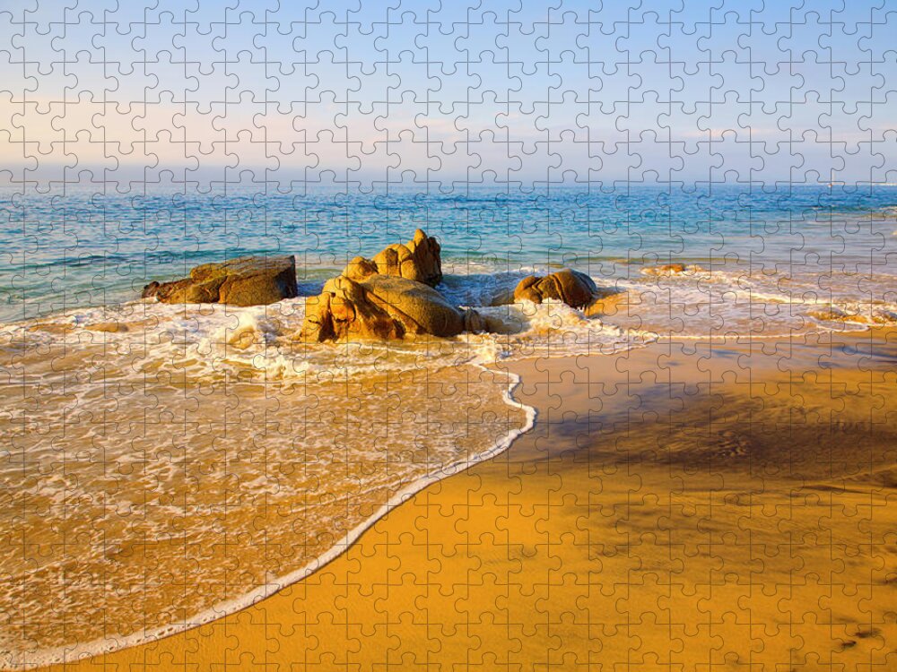 Beach Jigsaw Puzzle featuring the photograph Awash by Alexey Stiop