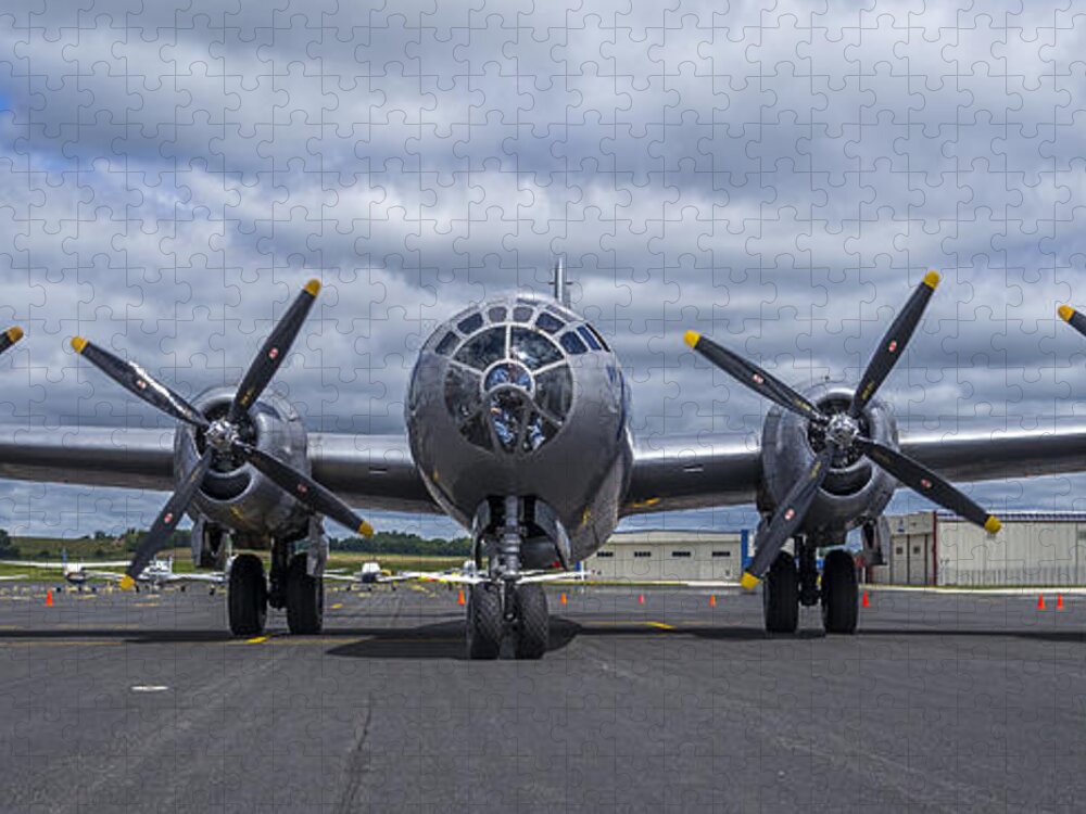 Plane Jigsaw Puzzle featuring the photograph B29 superfortress by Steven Ralser