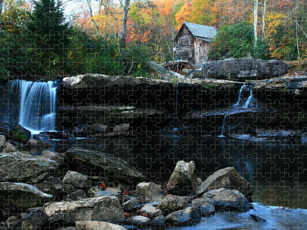 Landscape Jigsaw Puzzle featuring the photograph Babcock State Park by Scott Cunningham
