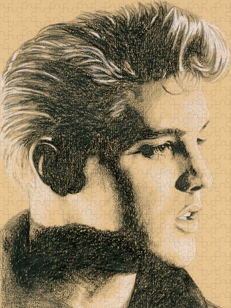 Elvis Jigsaw Puzzle featuring the drawing Back in Memphis by Rob De Vries