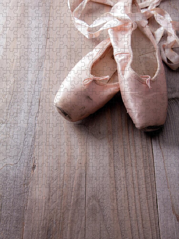 Two Objects Jigsaw Puzzle featuring the photograph Ballet Slippers by Bill Oxford