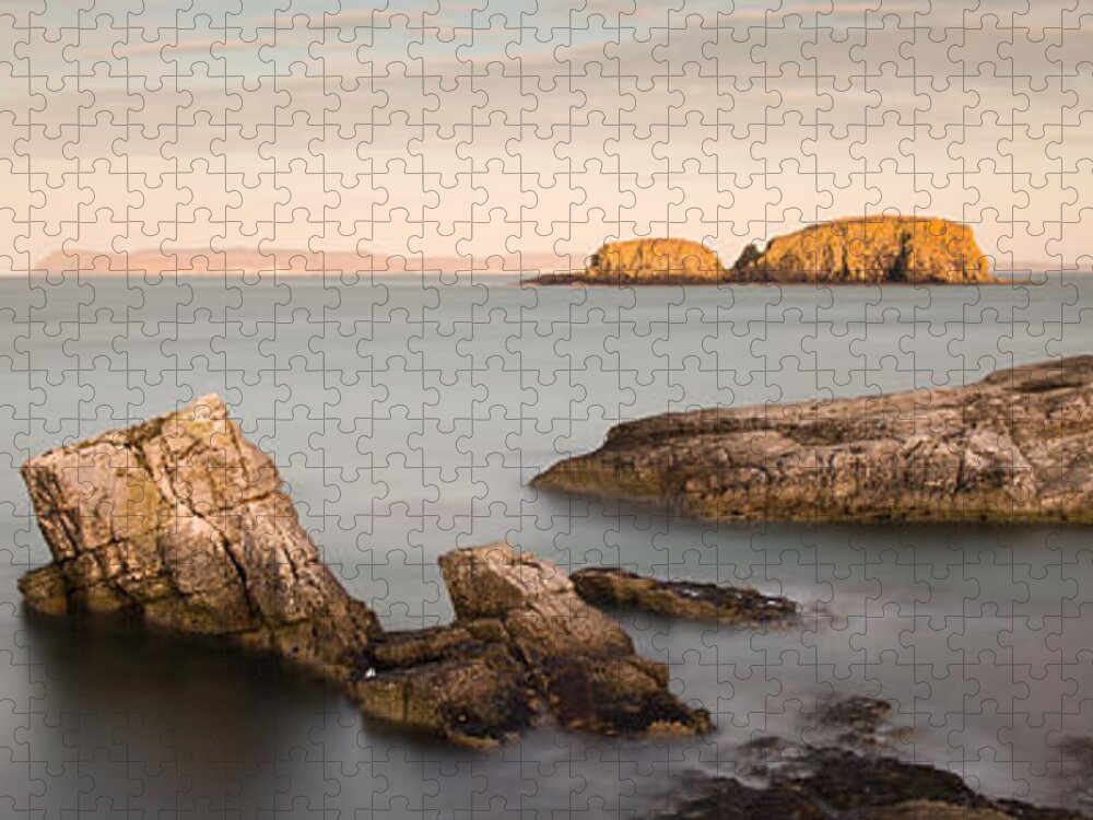 Sheep Island Jigsaw Puzzle featuring the photograph Ballintoy Bay by Nigel R Bell