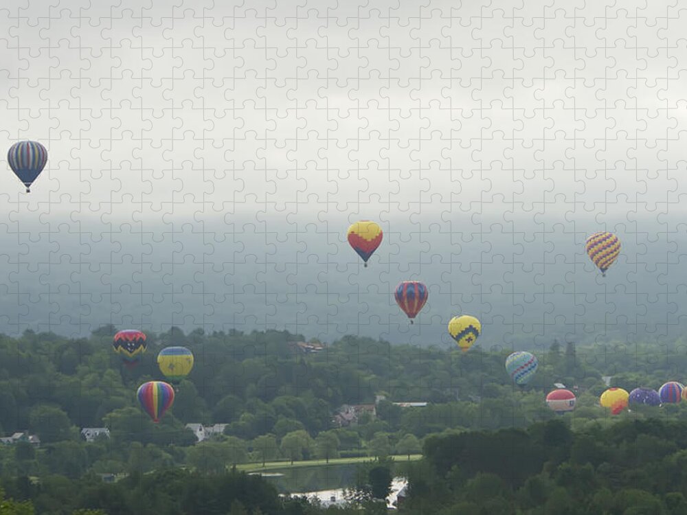 Hot Air Balloons Jigsaw Puzzle featuring the photograph Balloon Rise over Quechee Vermont by John Vose
