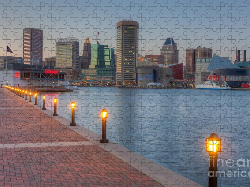 Clarence Holmes Jigsaw Puzzle featuring the photograph Baltimore Skyline at Twilight I by Clarence Holmes