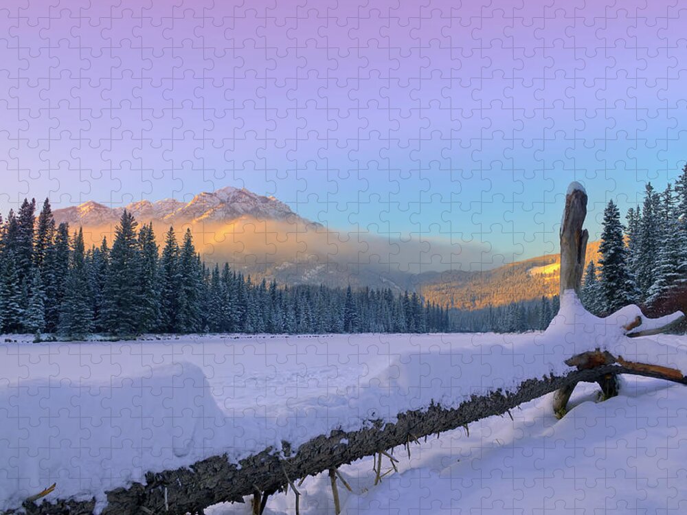 Tranquility Jigsaw Puzzle featuring the photograph Banff Sunset by Spence Dove Photography