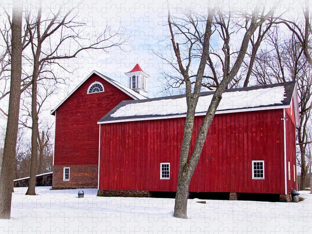 Barn At Tinicum Park Jigsaw Puzzle featuring the photograph Barn at Tinicum Park by Carolyn Derstine
