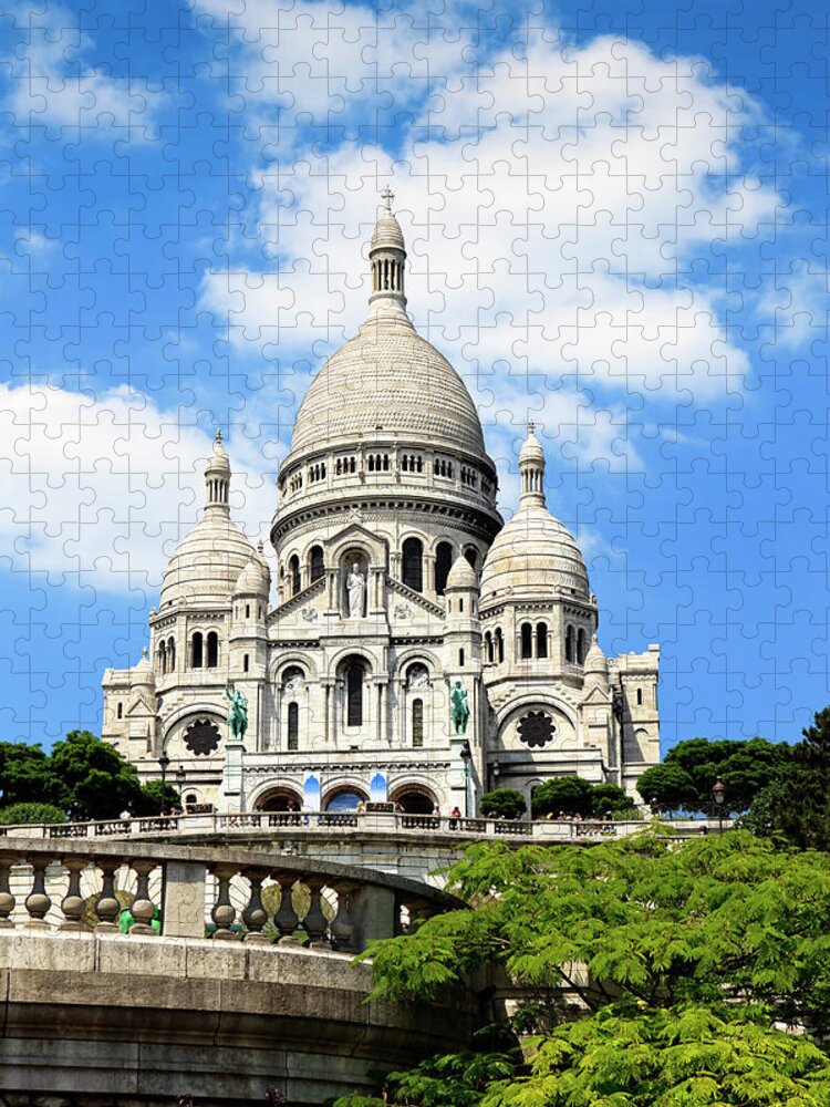 Paris Jigsaw Puzzle featuring the photograph Basilique Du Sacre Coeur, Paris by Espiegle