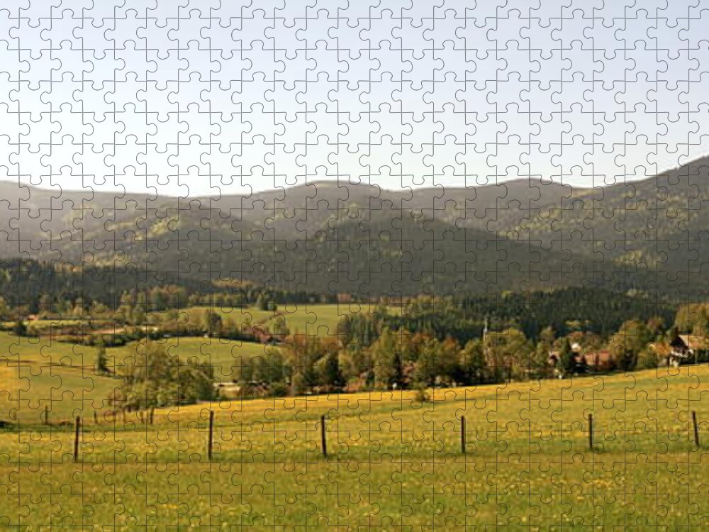 Agriculture Jigsaw Puzzle featuring the photograph Bavarian forest landscape by Ulrich Kunst And Bettina Scheidulin