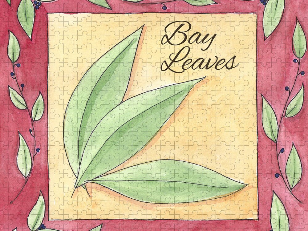 Bay Leaves Jigsaw Puzzle featuring the painting Bay Leaves by Christy Beckwith