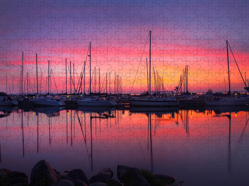 Bayfield Wisconsin Jigsaw Puzzle featuring the photograph Bayfield Wisconsin Magical Morning Sunrise by Wayne Moran