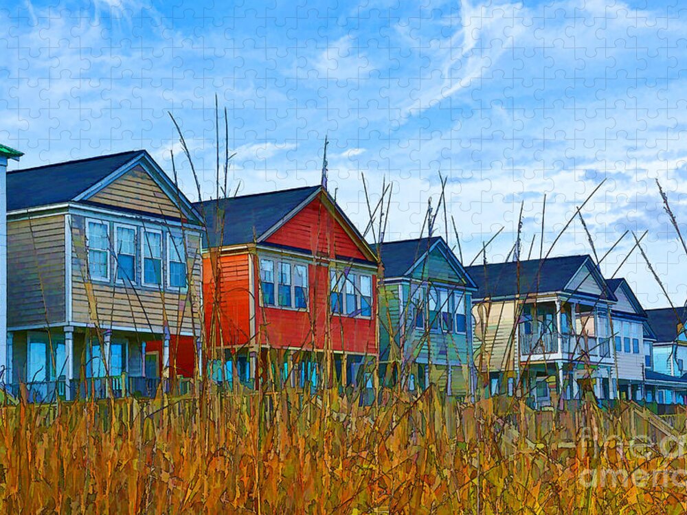 Architeture Jigsaw Puzzle featuring the photograph Beach Homes by Kathy Baccari