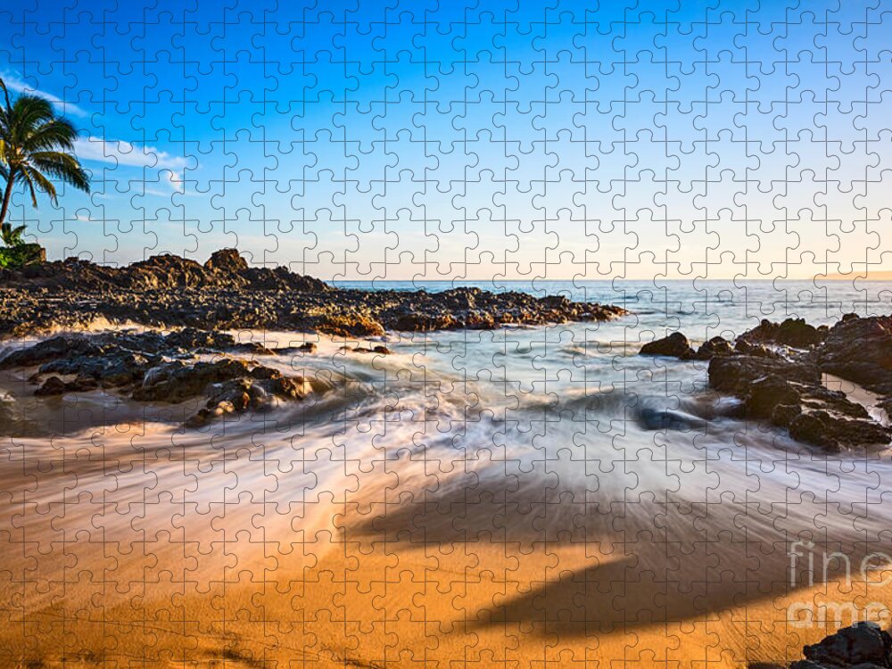 Secret Beach Jigsaw Puzzle featuring the photograph Beach Paradise - beautiful and secluded Secret Beach in Maui. by Jamie Pham