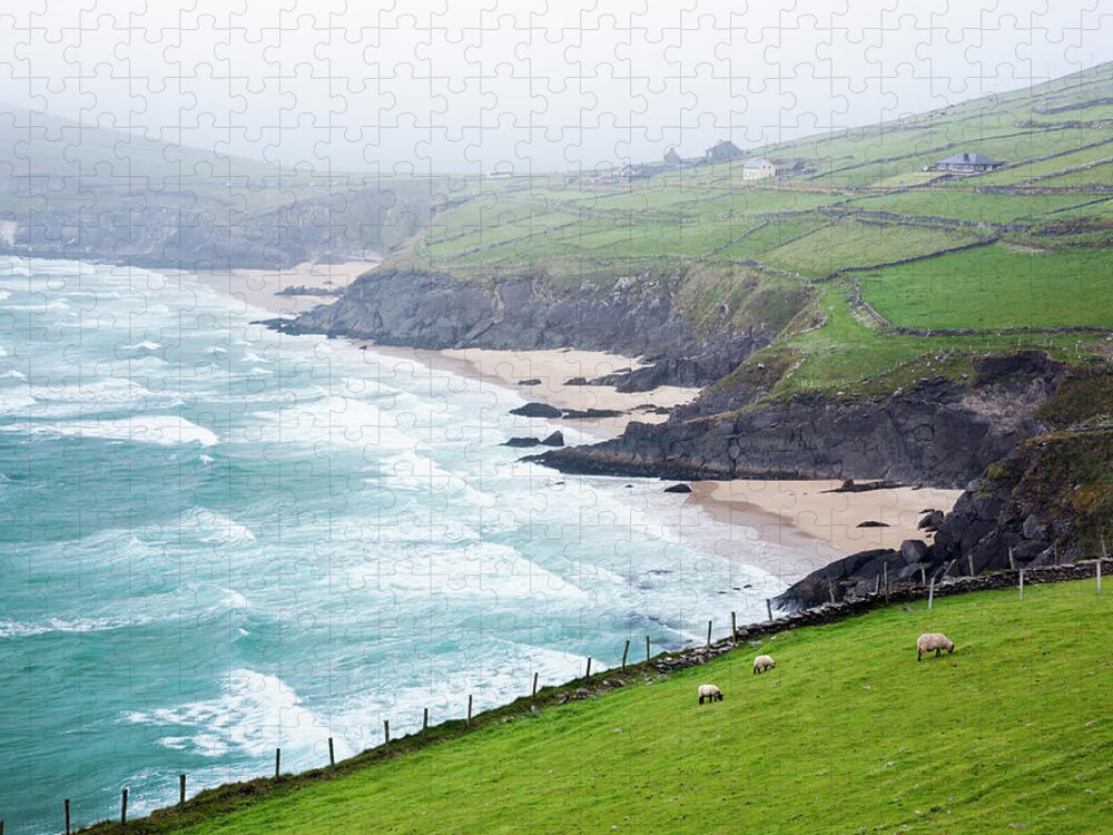 Scenics Jigsaw Puzzle featuring the photograph Beaches At Slea Head On Dingle Peninsula by Jorg Greuel
