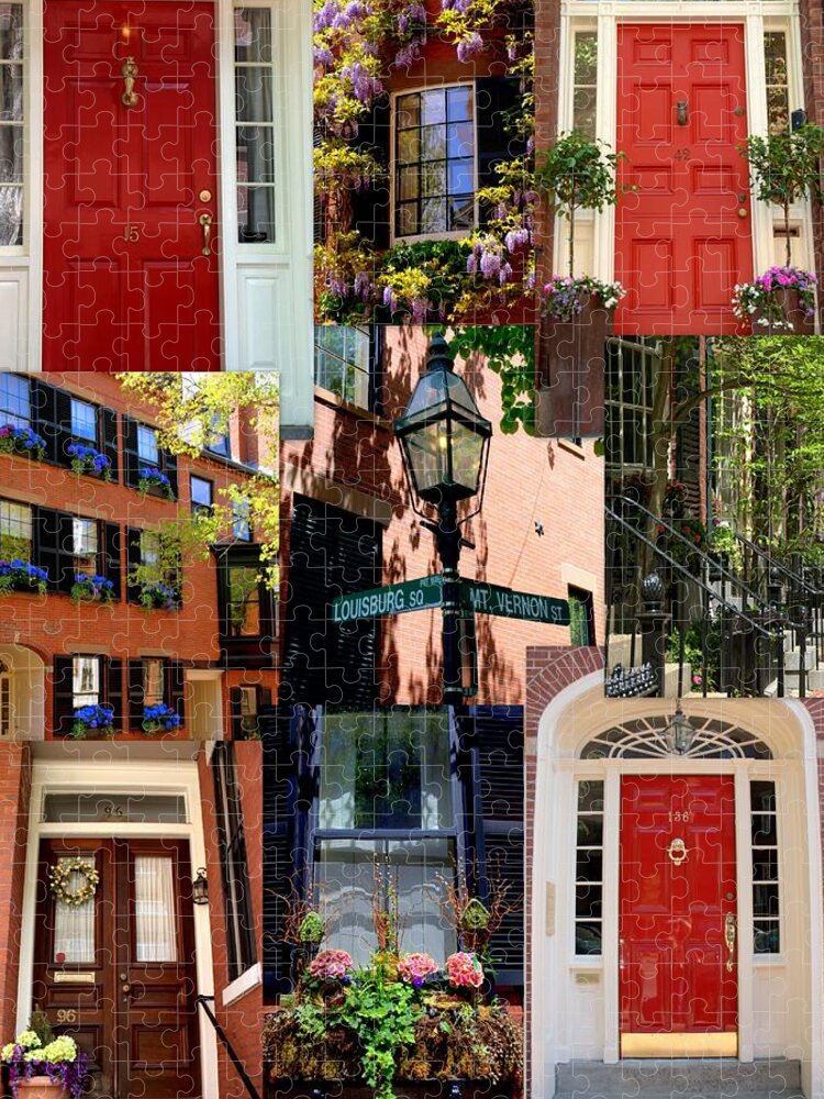 Boston Jigsaw Puzzle featuring the photograph Beacon Hill Windows Doors and More by Caroline Stella
