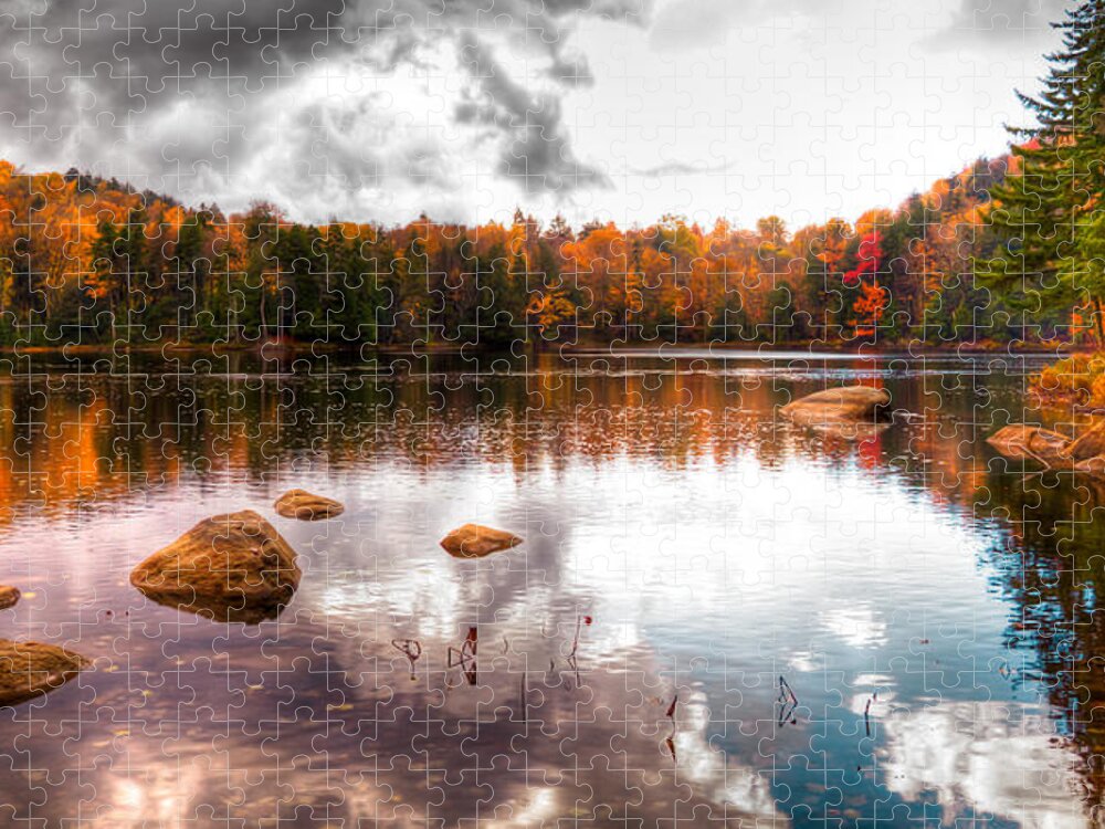 Adirondack's Jigsaw Puzzle featuring the photograph Beautiful Cary Lake in Autumn by David Patterson