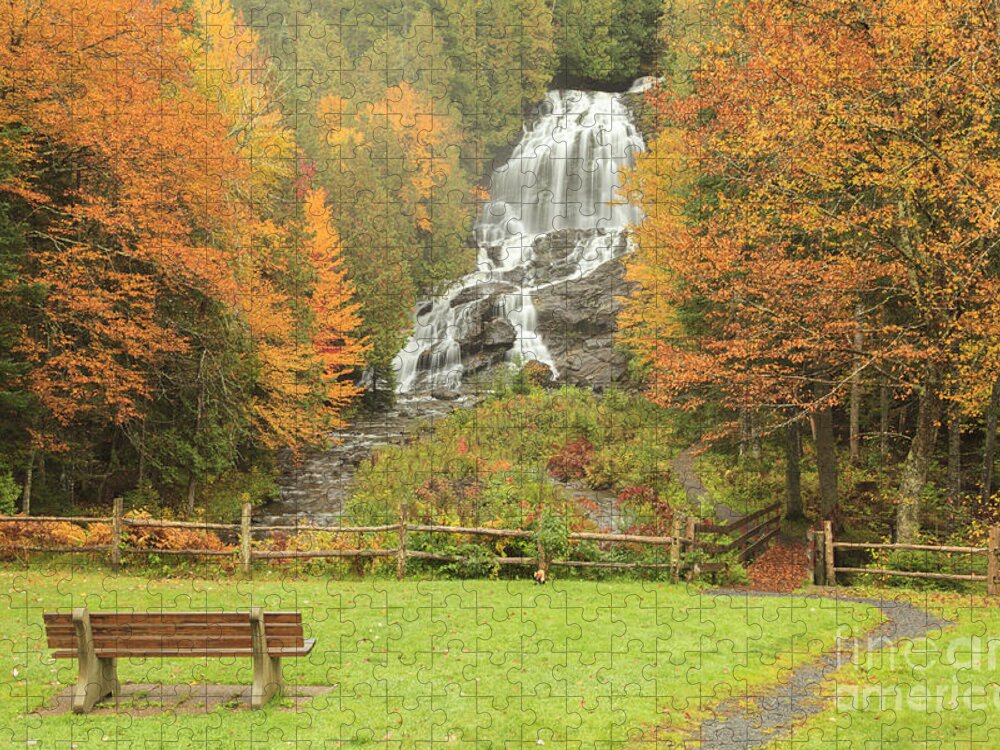 Beaver Brook Falls Jigsaw Puzzle featuring the photograph Beaver Brook Falls Colebrook New Hampshire by Ken Brown