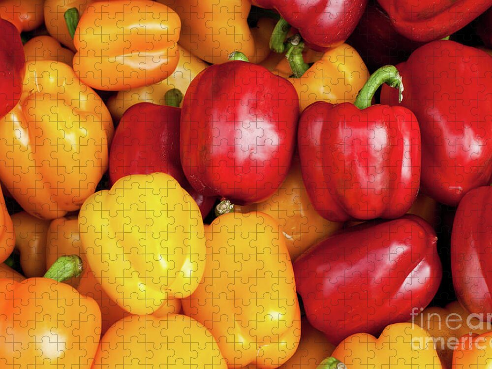 Red Jigsaw Puzzle featuring the photograph Bell Peppers by Rick Piper Photography
