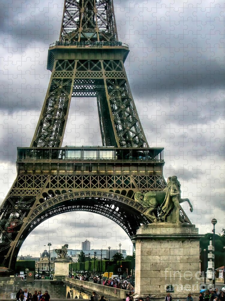 Paris Jigsaw Puzzle featuring the photograph Beneath the Eiffel Tower by Jennie Breeze