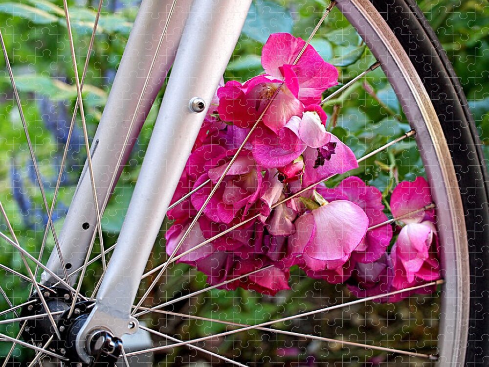 Bicycle Jigsaw Puzzle featuring the photograph Bespoke Flower Arrangement by Rona Black