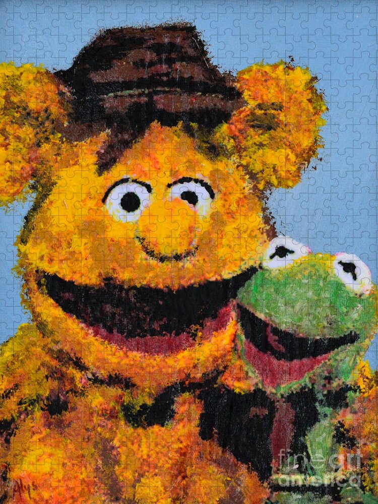 The Muppets Jigsaw Puzzle featuring the painting Best Friends by Alys Caviness-Gober