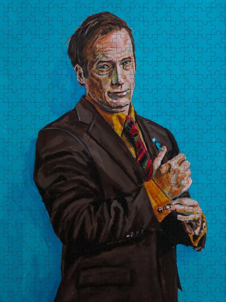 Portrait Jigsaw Puzzle featuring the painting Better Call Saul by Joel Tesch