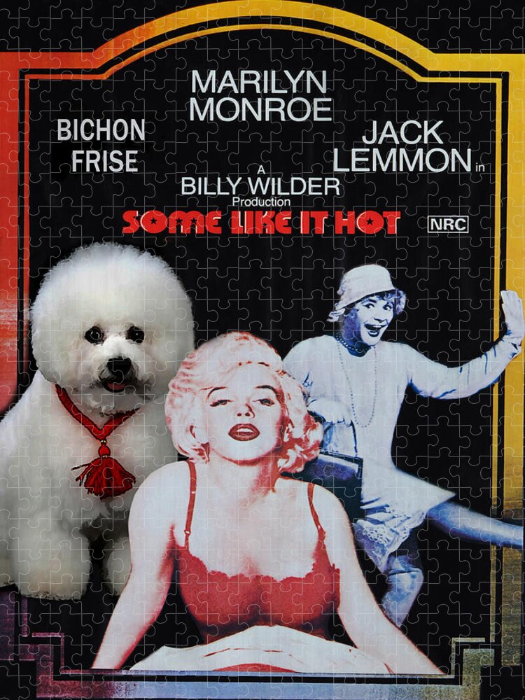 Bichon Frise Art- Some Like It Hot Movie Poster Jigsaw Puzzle by Sandra Sij  - Fine Art America