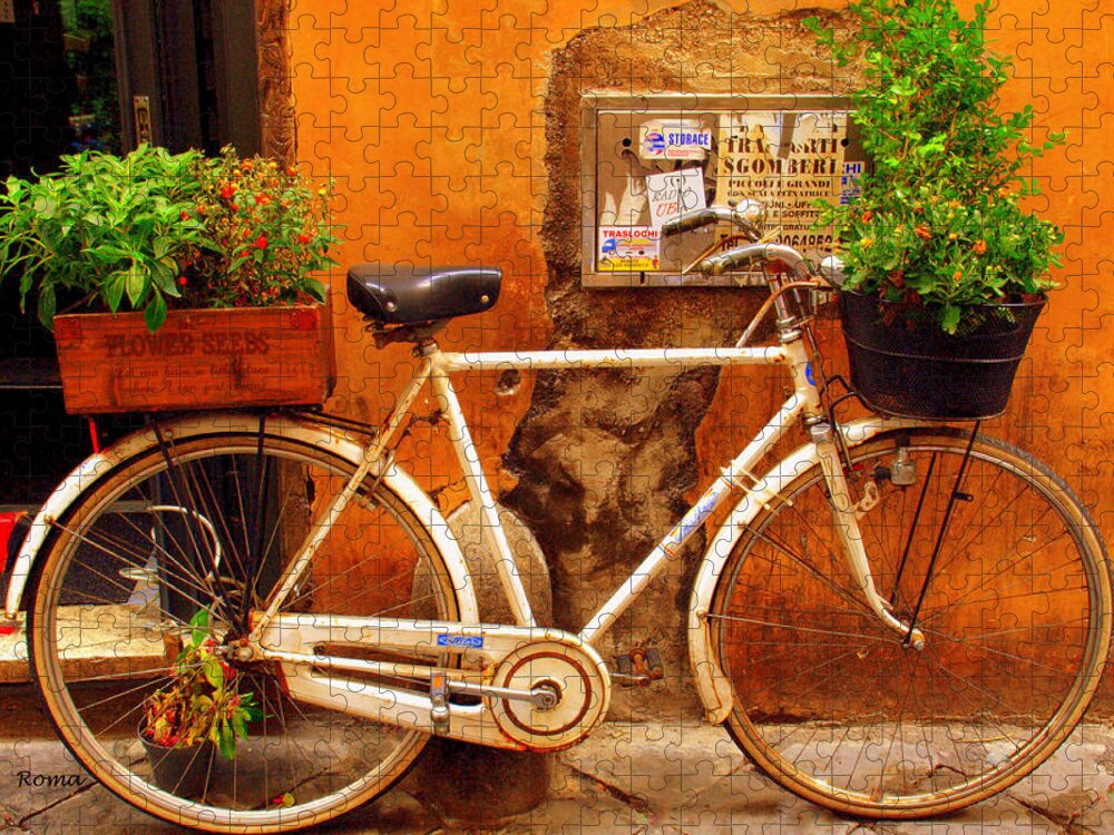 Rome Jigsaw Puzzle featuring the photograph Bicycle in Rome by Caroline Stella