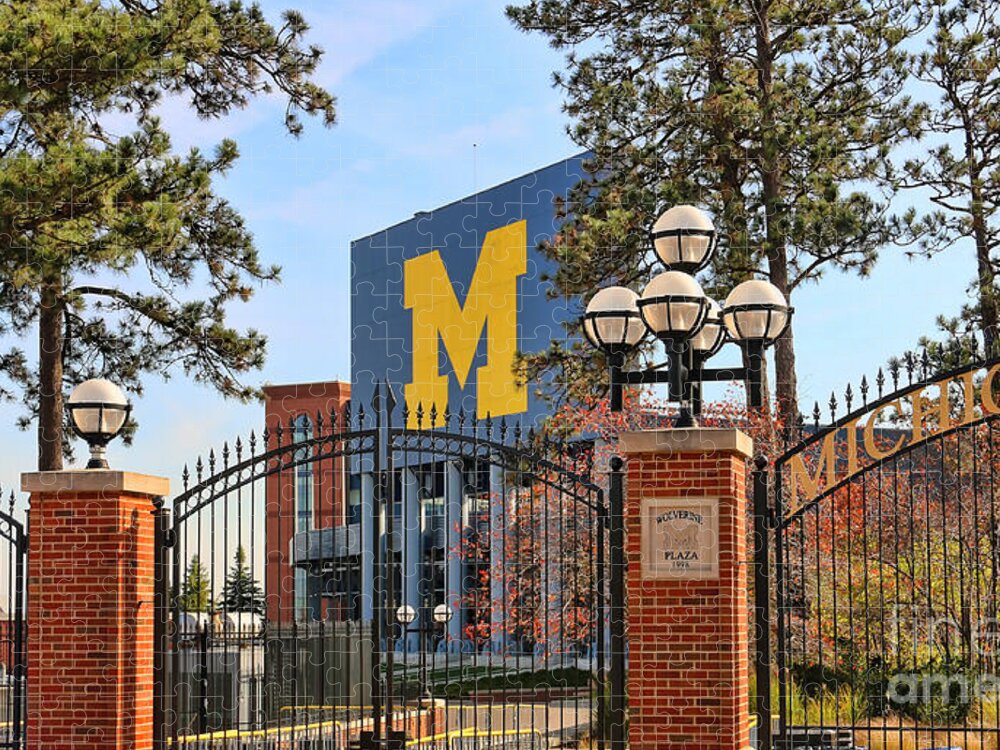 Michigan Stadium Jigsaw Puzzle featuring the photograph Big House Entrance 5064 by Jack Schultz