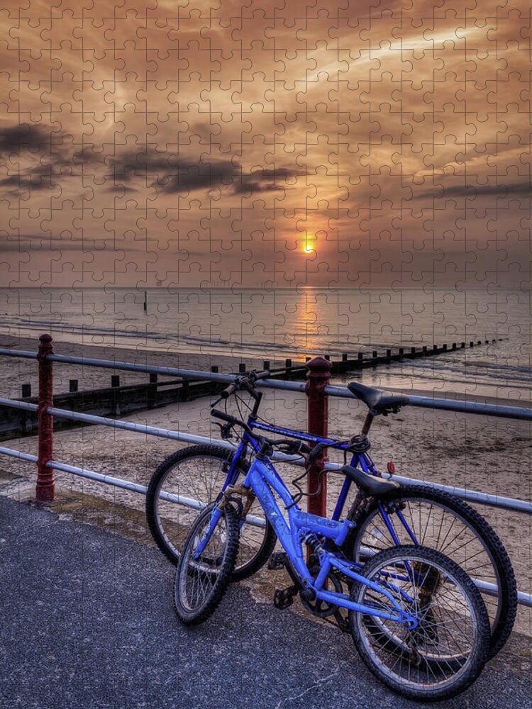 Sunset Jigsaw Puzzle featuring the photograph Bike Ride at Sunset by Ian Mitchell